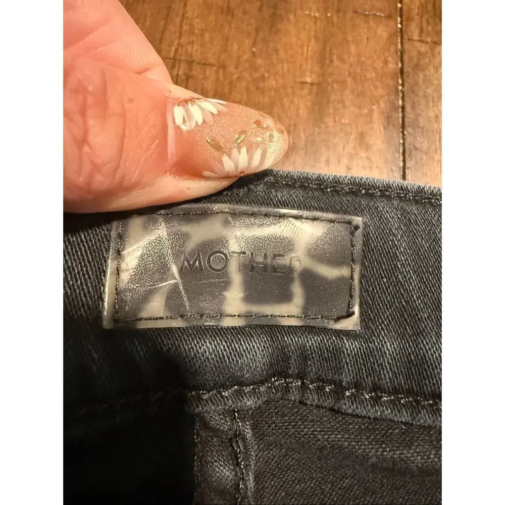 MOTHER DENIM RASCAL ANKLE SNIPPET - BLACKBIRD